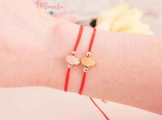 Hamsa Red String Bracelet: Gold Fatima Hand Amulet, Kabbalah Jewelry