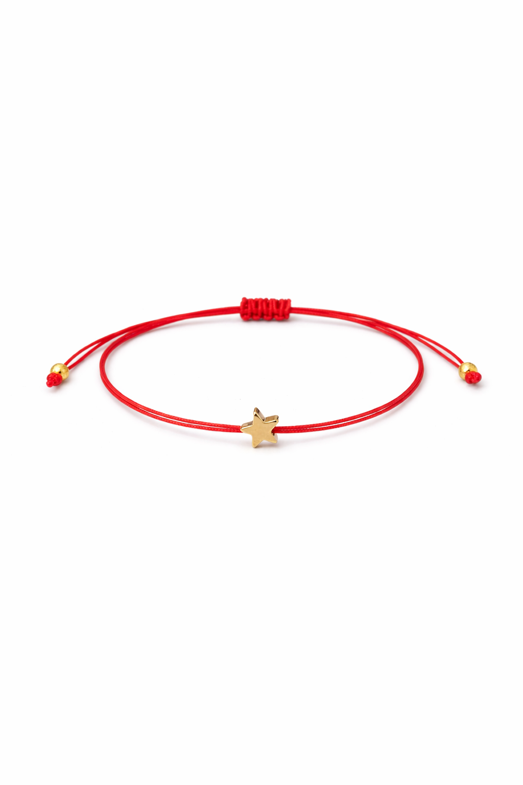 Red String Gold Star Bracelet – Minimalist Adjustable Kabbalah Bracelet