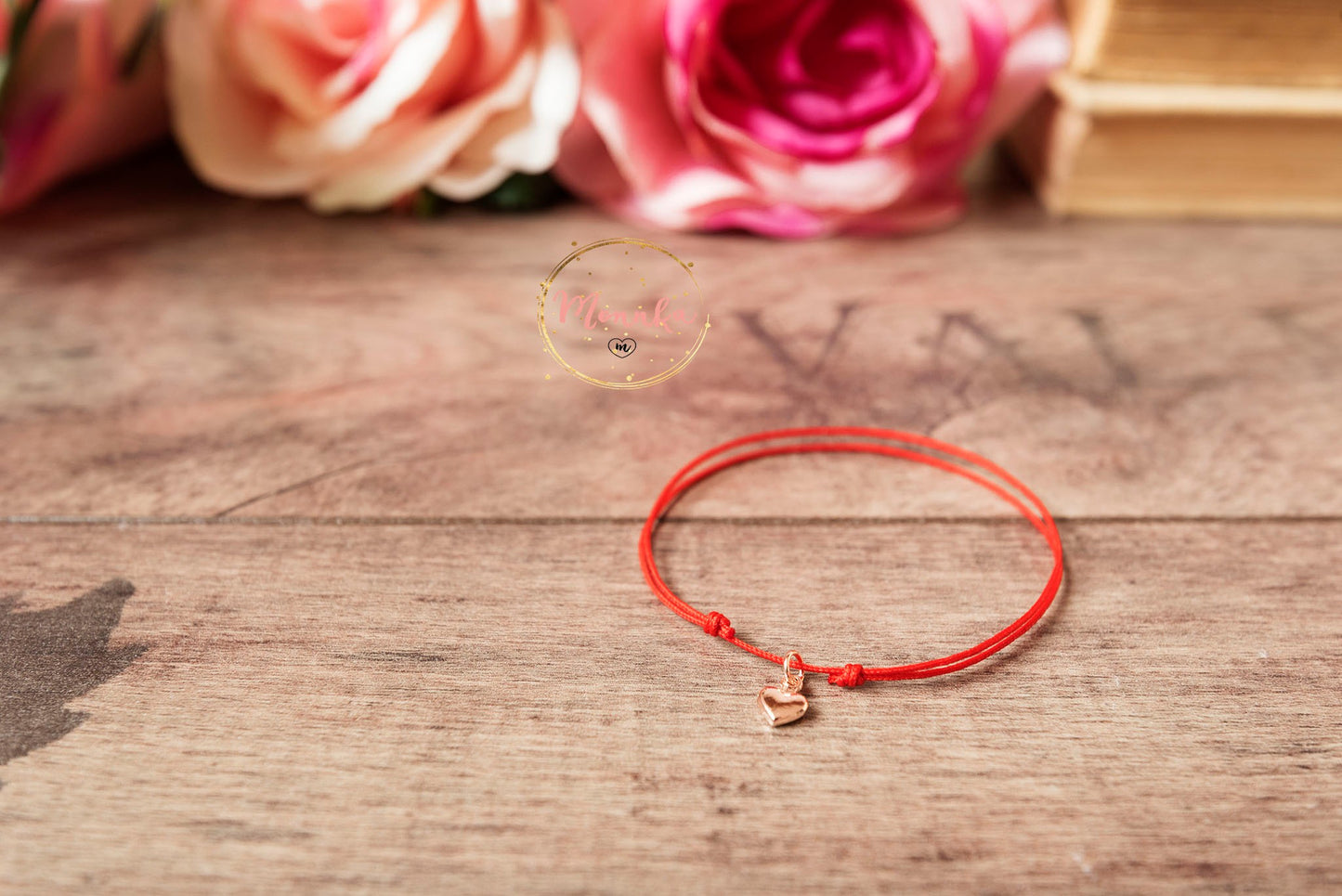 Red String Bracelet with Tiny Heart Charm – Minimalist Kabbalah Amulet
