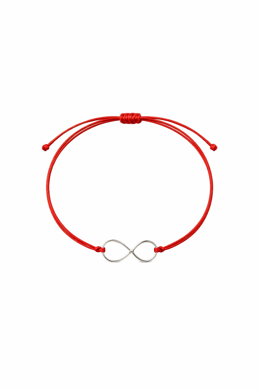 925 Sterling Silver Red String Infinity Bracelet – Minimalist Adjustable Kabbalah Bracelet