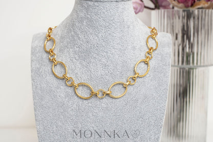 24K Gold Plated Chunky Chain Necklace: Bold Statement Jewelry