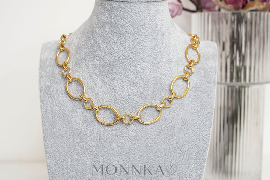 24K Gold Plated Chunky Chain Necklace: Bold Statement Jewelry