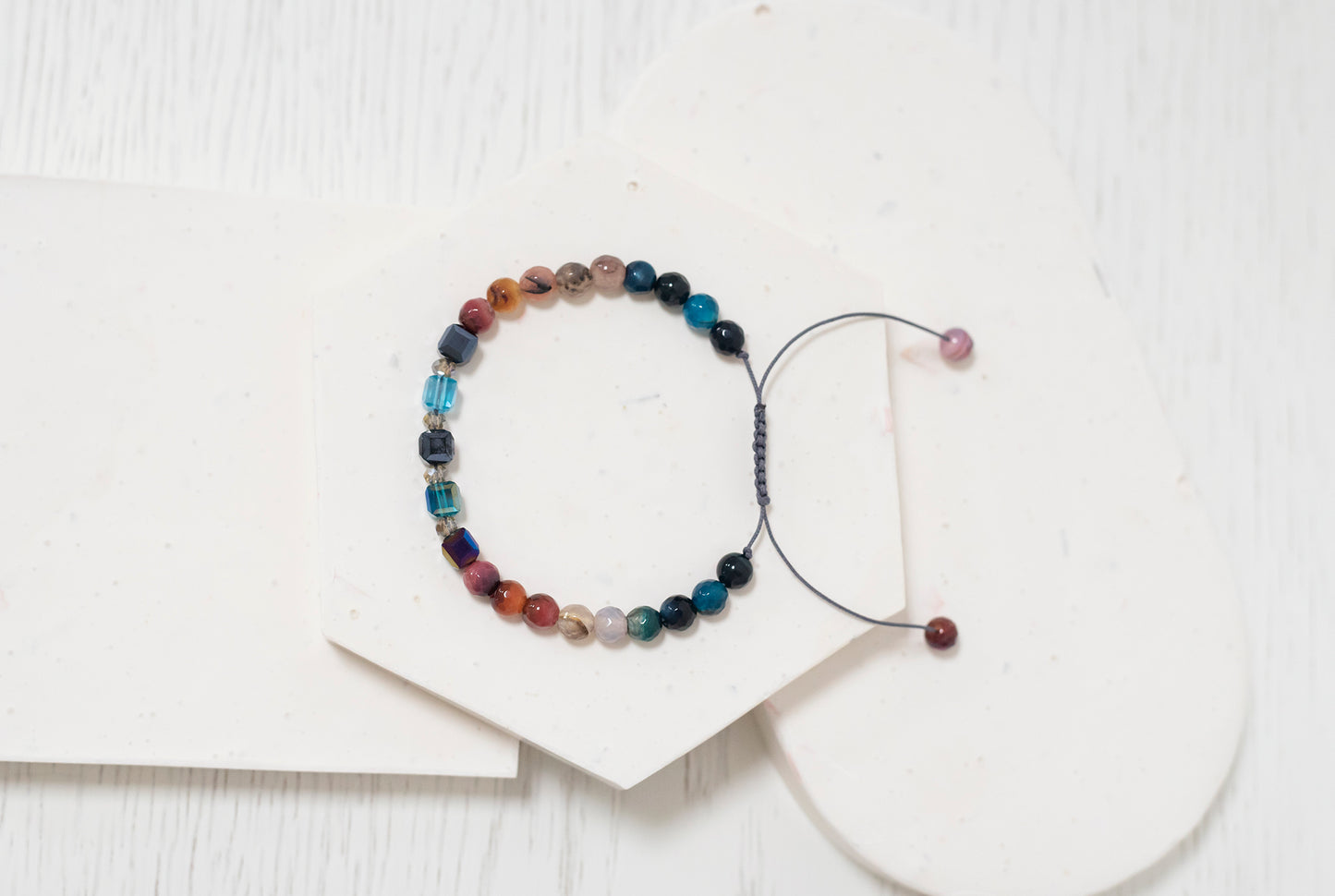 Natural Stones and Crystals Bracelets. Cube Swarovski Crystal Jewelry. Energy Macrame Kabbalah Jewelry