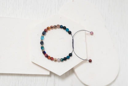 Natural Stones and Crystals Bracelets. Cube Swarovski Crystal Jewelry. Energy Macrame Kabbalah Jewelry